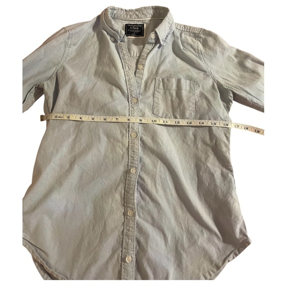 Abercrombie & Fitch Light Gray Blue Shirt - Picture 6 of 8